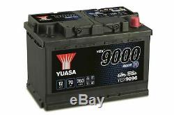 096 Yuasa YBX9096 AGM Start-Stop Car Battery 12V 70Ah with 4 Year Warranty