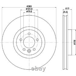 2x Brake Discs For Land Rover Range Rover MK4 3.0 D300 MHEV 4x4 Mintex Front
