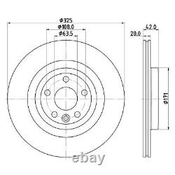 2x Brake Discs For Land Rover Range Rover Velar L560 3.0 P340 MHEV Mintex Rear