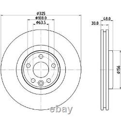 2x Brake Discs For Land Rover Range Rover Velar LY 2.0 4x4 Mintex Front LR125902