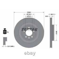2x Brake Discs Vented For Land Rover Range Rover MK4 5.0 V8 4x4 Textar PRO Rear