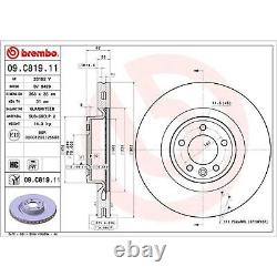 2x Brake Discs Vented For Land Rover Range Rover Sport L494 3.0 D350 4x4 Front