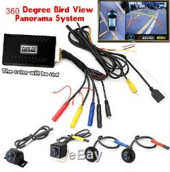 360° DVR Dash Cam Seamless Bird View Panoramic System With4 Camera Night Vision &