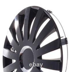 4 Hub Caps 16 Inch Wheel Trims Covers Sail Black schwarz for Alfa Dacia Honda La