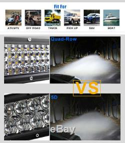 52INCH Quad Row LED Curved Light Bar Combo Beam for OffRoad 4x4 SUV Wiring