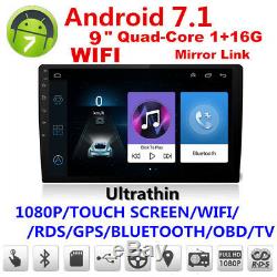 91080P Double 2Din Touch Screen Quad-Core 1+16G GPS Wifi DVD LTE BT Mirror Link