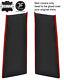 Black & Red Leather 2x Lower B Pillar Covers For Range Rover Sport 2005-2013