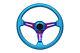 Blue Turquoise Neo Chrome Ts Aftermarket Steering Wheel 6x70mm Pcd 350mm