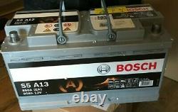 Bosch S5A13 Car Battery 12V AGM Start Stop Type 019 BNIB FREE UK DELIVERY