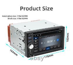 Double Din Car Stereo Radio CarPlay Bluetooth 6.2in MP5 Player USB With8LED Camera