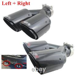 Dual Tube Carbon Fiber Exhaust Tip Dual Pipe ID2.5 63mm OD3.5 89mm L+Rside