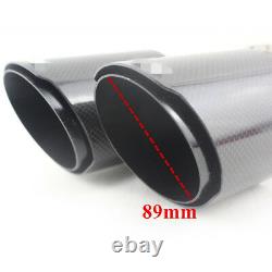 Dual Tube Carbon Fiber Exhaust Tip Dual Pipe ID2.5 63mm OD3.5 89mm L+Rside