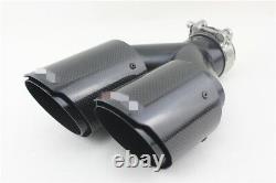 Dual Tube Carbon Fiber Exhaust Tip Dual Pipe ID2.5 63mm OD3.5 89mm L+Rside