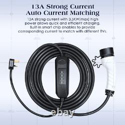 EV Charging Cable Type 2 UK Plug 3 Pin Electric Vehicle Car Charger Protable 13A