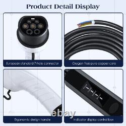 EV Charging Cable Type 2 UK Plug 3 Pin Electric Vehicle Car Charger Protable 13A