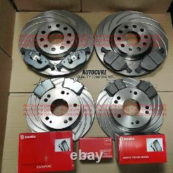 Fits Land Rover Velar 17-20 Slotted Front & Rear Brake Discs And Brembo Pads