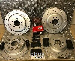 Front & Rear Discs With Brembo Pads Drilled & Grooved Range Rover Sport 3.6td V8