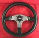 Genuine Momo Competition 350mm Black Leather Steering Wheel Land Rover Centre 7c