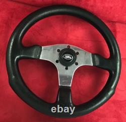 Genuine Momo Competition 350mm black leather steering wheel Land Rover centre 7C