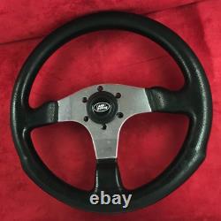 Genuine Momo Competition 350mm black leather steering wheel Land Rover centre 7C