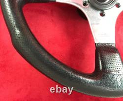 Genuine Momo Competition 350mm black leather steering wheel Land Rover centre 7C