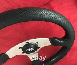 Genuine Momo Competition 350mm black leather steering wheel Land Rover centre 7C