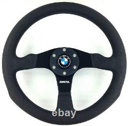 Genuine Momo Competition 350mm steering wheel. BMW horn. 3 5 6 7 series etc