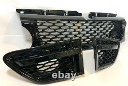 Gloss Black Front Grille & Side Vents Black Mesh Range Rover Sport L320 2010-13