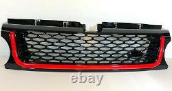 Gloss Black Grille and Side Vents with Red Trim for Range Rover Sport 10 -13