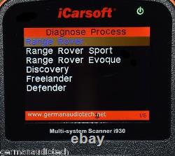 LAND RANGE ROVER OBD2 DIAGNOSTIC SCANNER TOOL ERASE FAULT CODES iCARSOFT i930