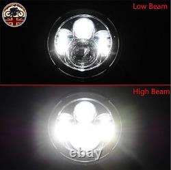 LED Headlights E MARKED 7 Inch H4 for Land Rover Defender 90 110 + FREE 27W FOG