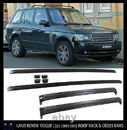 Land Range Rover Vogue L322 2002-2012 Oem Style Cross Roof Rails Bar Rack Black