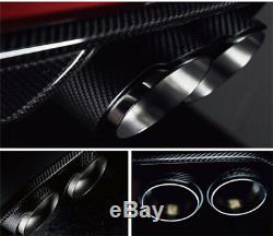 Left+Right h Type Real Carbon Fiber Stainless Dual Tip Exhaust Pipe Tail Muffler