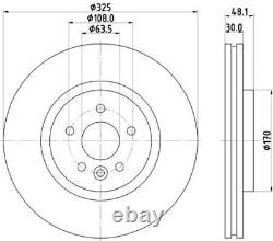 Mintex MDC3011C Brake Disc Fits Jaguar F-Pace XE XF Land Rover Range Rover Velar