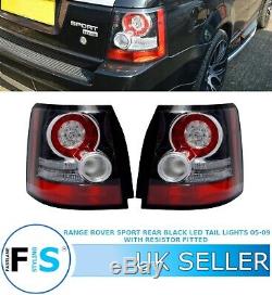 Range Rover Sport Rear Led Black Tail Light With Resistors 05-09 Oem Fit