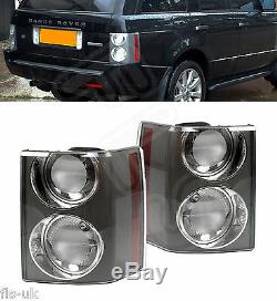 Range Rover Vogue L322'02-'09 Rear Tail Light Cluster Pair Carbon Clear/clear