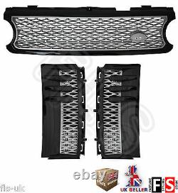 Range Rover Vogue L322 Supercharged 06-09 Front Grille & Side Vents Black/silver