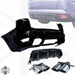 SVR Style rear bumper for Sport L494 2014+ Exhaust Painted Santorini Black