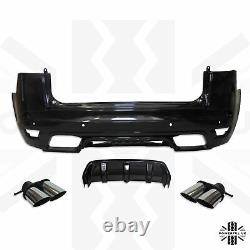 SVR Style rear bumper for Sport L494 2014+ Exhaust Painted Santorini Black