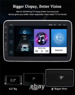 Touchscreen 9 1Din Quad-Core Rotatable Android 8.1 Car GPS Wifi BT Stereo Radio