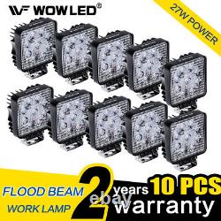 WOW 10 Pcs 27W 9 LED Work Light Flood Offroad Lamp SUV 4WD Truck Camp 12V 24V