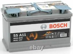 12v 80ah S5a11 Heavy Duty Agm Start Stop Bosch Car Van Battery Type 115 S5 A11