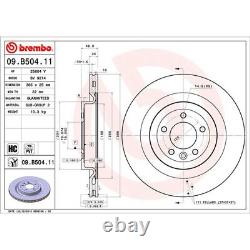 2 disques de frein ventilés pour Land Rover Range Rover MK4 P360 MHEV 4x4 Brembo arrière
