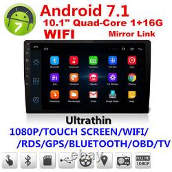 2din 10.1 Mp5 Lecteur Gps Wifi Android 7.1 Bluetooth Voiture Stereo Radio Core1+16g
