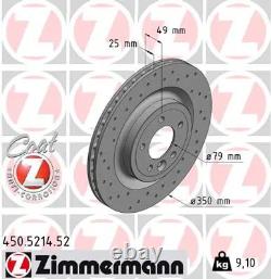 2x Disque de frein ventilé intérieurement 450.5214.52 ZIMMERMANN pour LAND ROVER