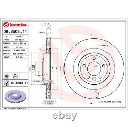 2x Disques de frein ventilés pour Land Rover Range Rover Sport 3.0 TD Brembo arrière