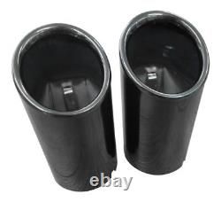 2x Embouts d'échappement Premium en noir de qualité originale 67-73mm pour de nombreux véhicules
