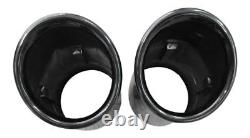 2x Embouts d'échappement Premium en noir de qualité originale 67-73mm pour de nombreux véhicules