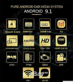 9 Single Din Android 9.1 Quad-core Gps Wifi Bt Dab Obd Aux Miroir Lien 32go + 2 Go