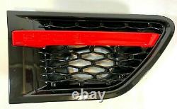 Calandre Noire Brillante Et Évents Latéraux Avec Garniture Rouge Pour Range Rover Sport 10 -13